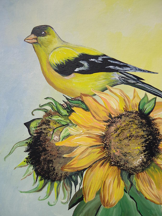Nature Painting - Goldfinch by Leslie Manley