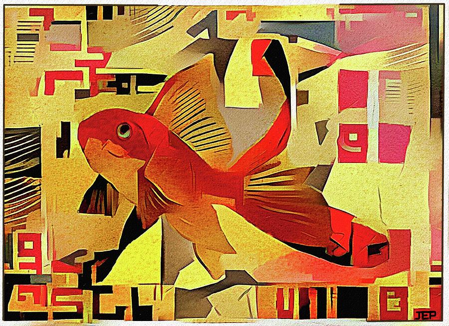Goldfish Digital Art - Goldfish #1 by Jann Paxton