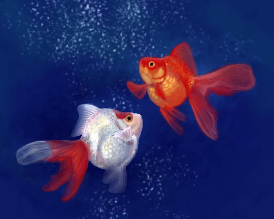 Goldfish Digital Art by Angela Murdock