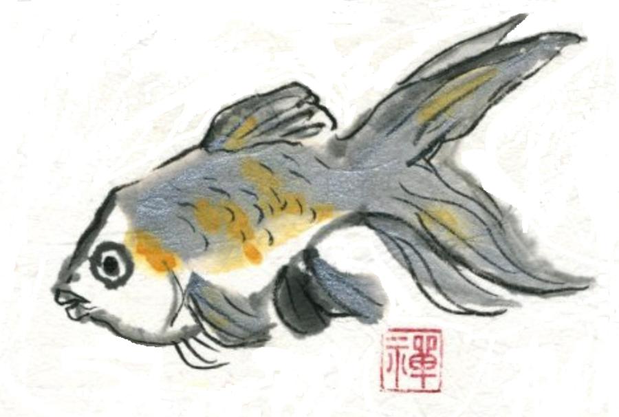 Goldfish Painting by Ellen Miffitt