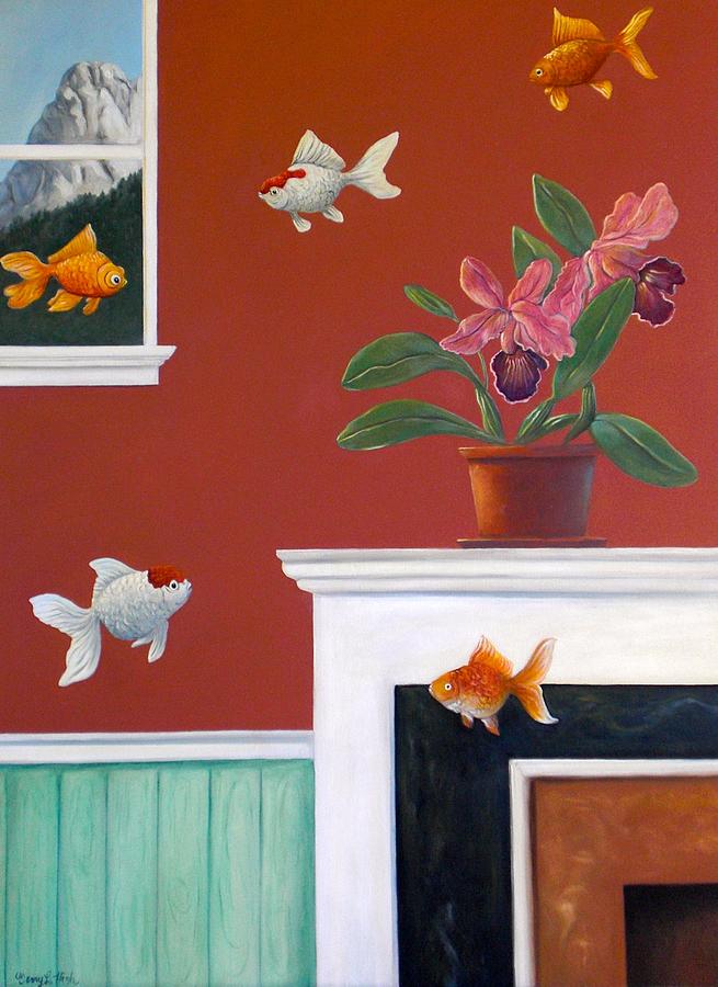 Goldfish in the House Painting by Gerry High