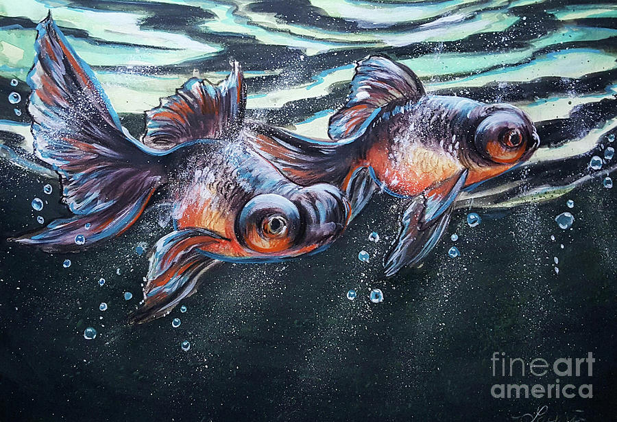 Goldfish Painting by Lachri