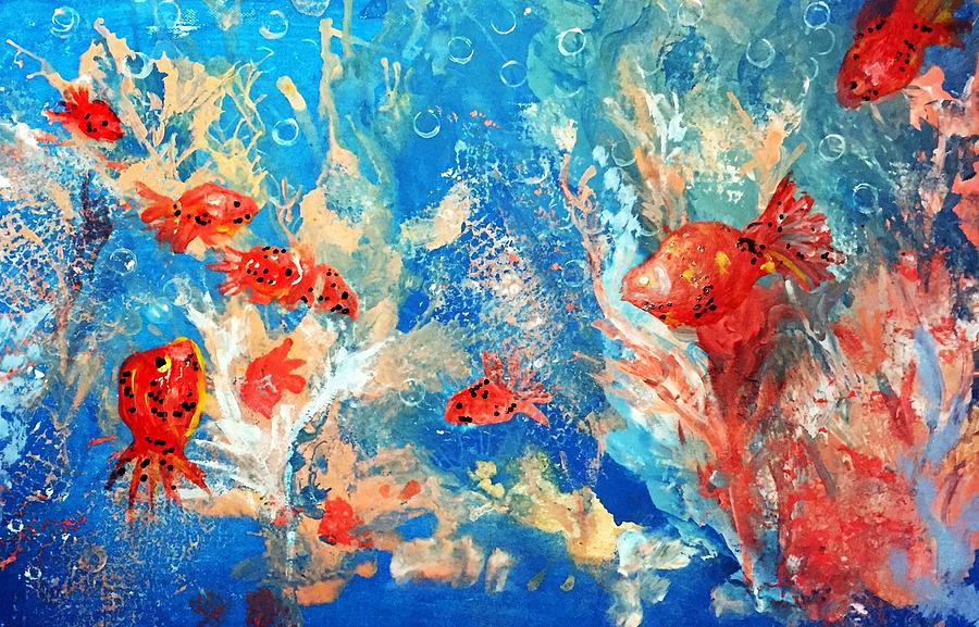 Goldfish party Painting by Anne Sands
