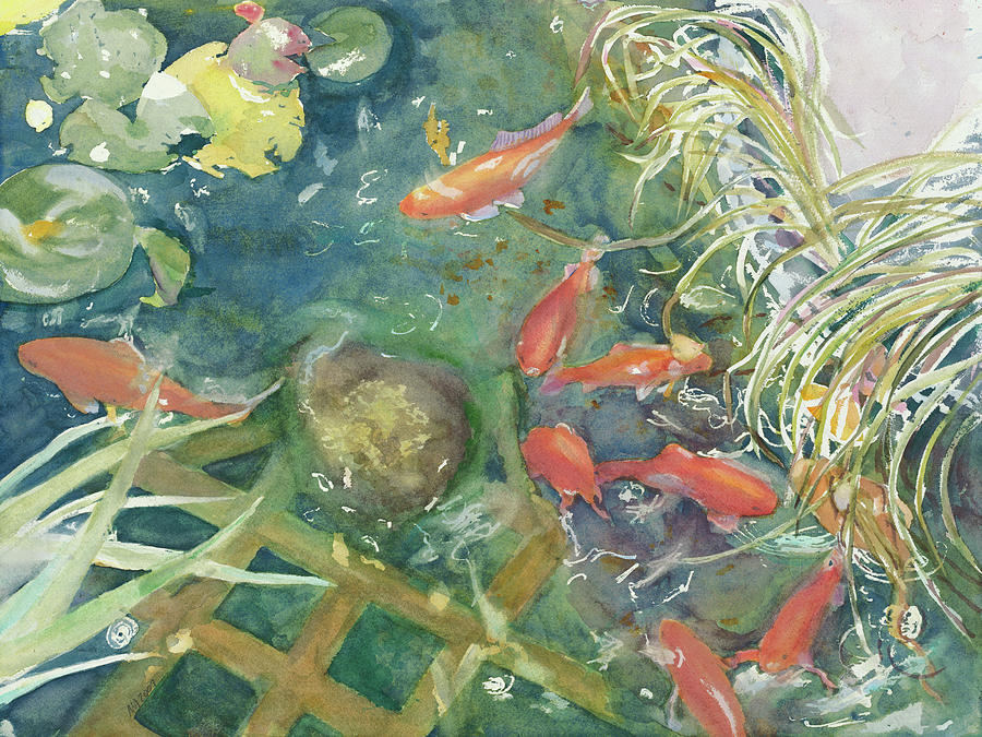 Goldfish Pond 2 Painting by Madeleine Arnett