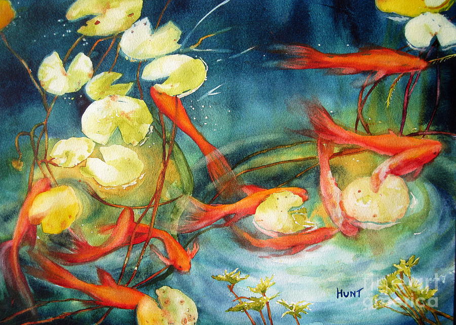 Goldfish Pond Painting by Shirley Braithwaite Hunt