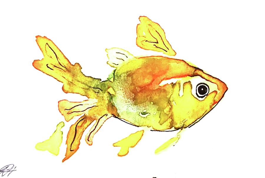 Goldfish Painting by Rebecca Armentrout - Fine Art America