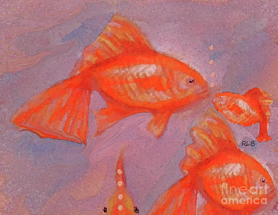 Goldie Fish Painting by Rita Brown
