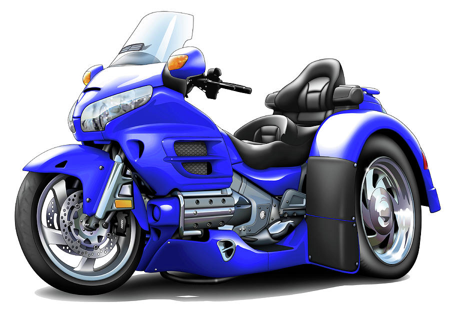 Honda Digital Art - Goldwing Blue Trike by Maddmax