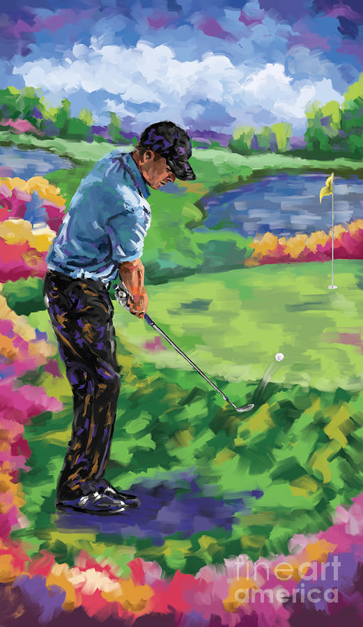 Tiger Woods Painting - Golf 3 by Tim Gilliland