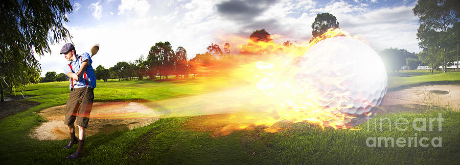 Golf Ball On Fire Digital Art by Jorgo Photography