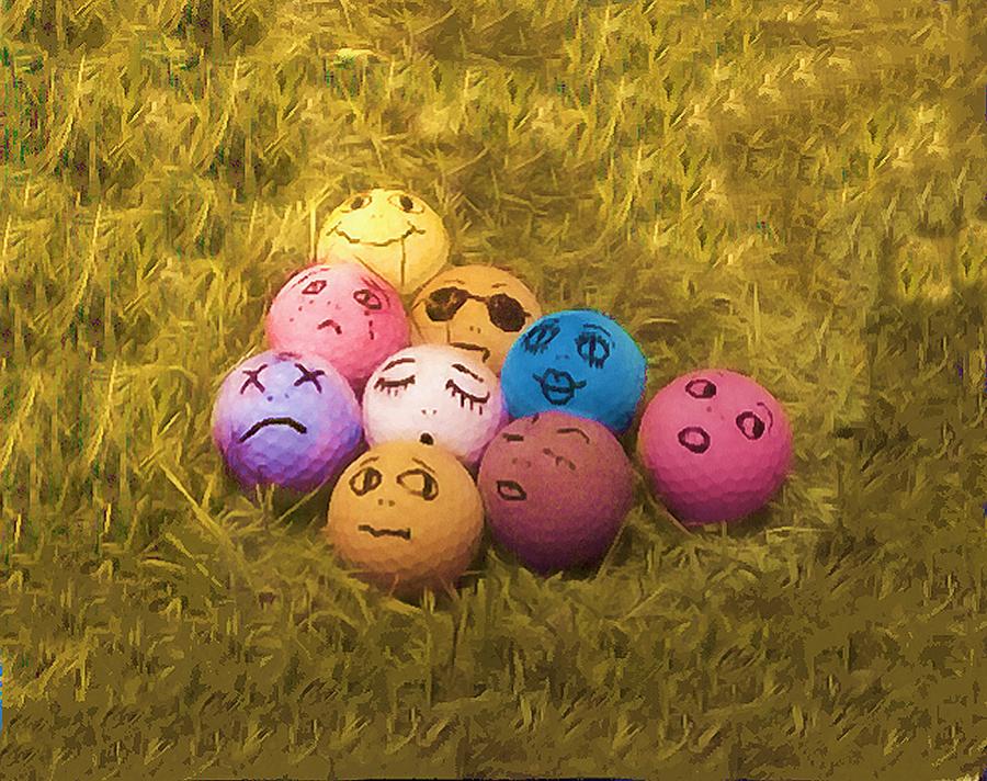 Golf balls Digital Art by Laura Smith