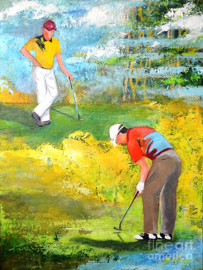 Golf buddies #2 Painting by Betty M M Wong