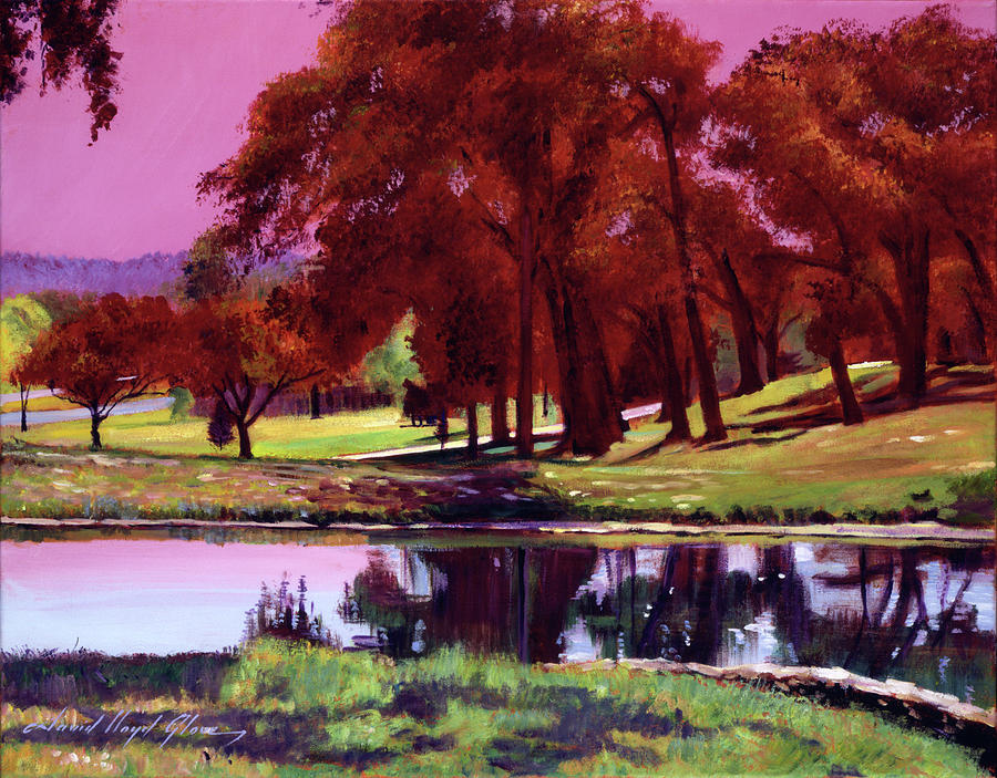 Golf Course Dawn Painting by David Lloyd Glover