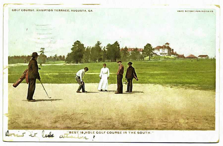 Golf Course Hampton Terrace old Postcard Photograph by Matthias Hauser