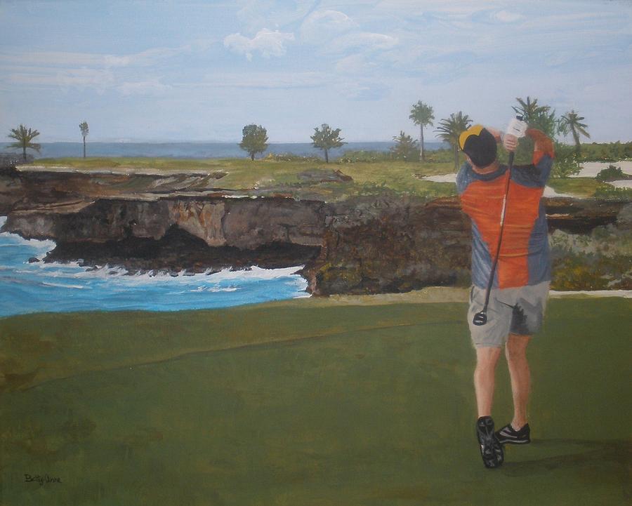 Golf Day Painting by Betty-Anne McDonald