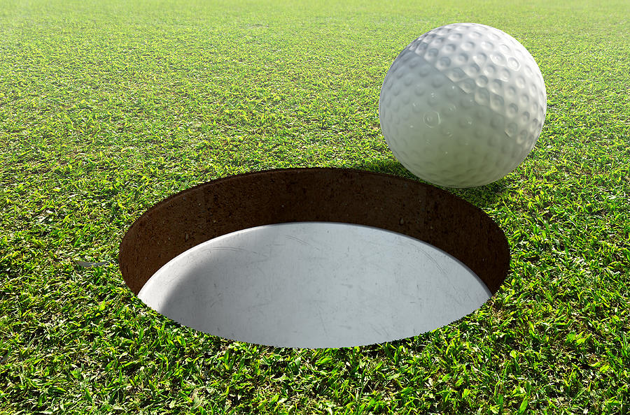 Golf Digital Art - Golf Hole With Ball Approaching by Allan Swart