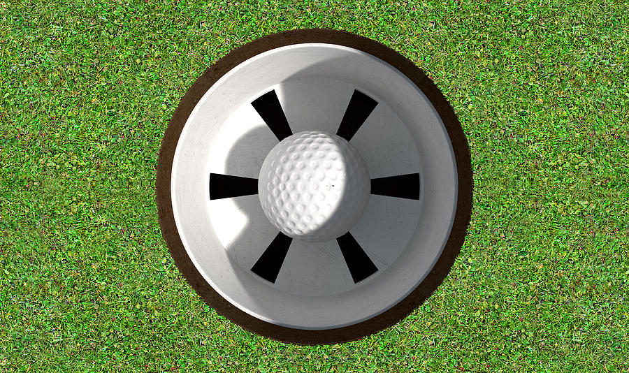 Golf Digital Art - Golf Hole With Ball Inside by Allan Swart