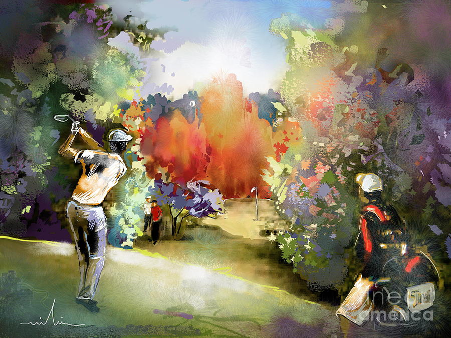 Golf in Gut Laerchehof Germany 02 Painting by Miki De Goodaboom