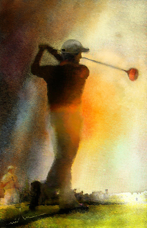 Golf in The Portugal Masters 01  Painting by Miki De Goodaboom