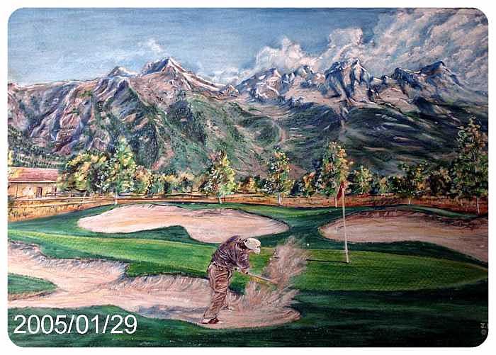 Sports Drawing - Golf Montana by James Beal Sports Drawing - Golf Montana by James Beal