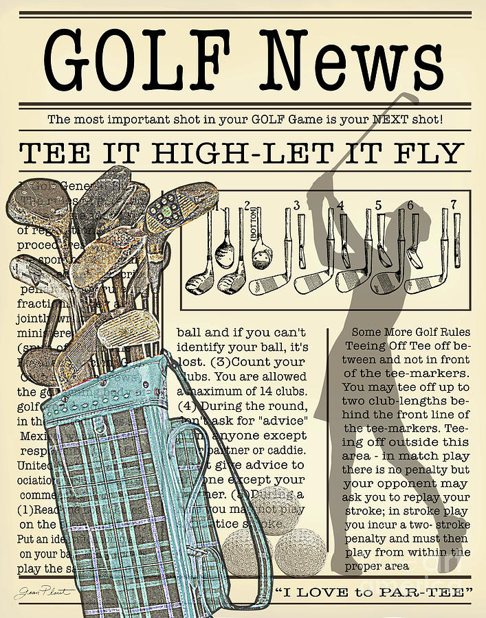 Golf News 2 Digital Art by Jean Plout