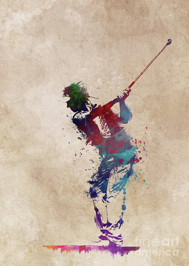 Golf player digital art Digital Art by Justyna Jaszke JBJart