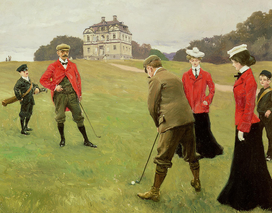 Golf Painting - Golf Players at Copenhagen Golf Club  by Paul Fischer