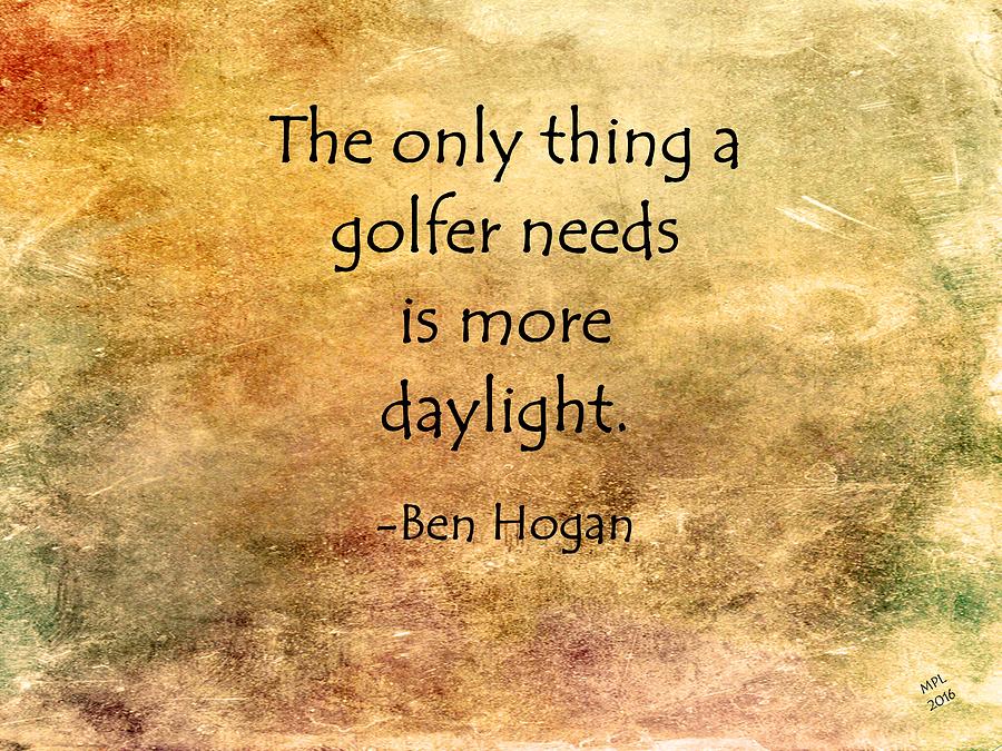 Golf Quote Painting by Marian Lonzetta