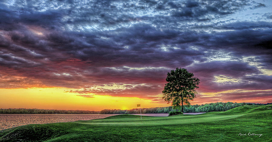 Golf Sunset Number 4 The Landing Reynolds Plantation Golf Art Photograph by Reid Callaway
