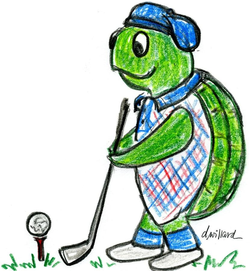 Golf Turtle Drawing