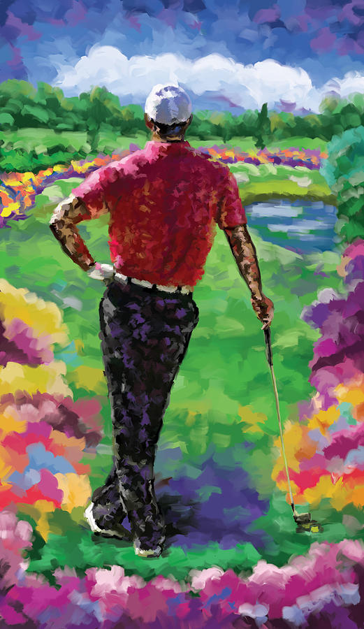 Golfer 1 Painting by Tim Gilliland