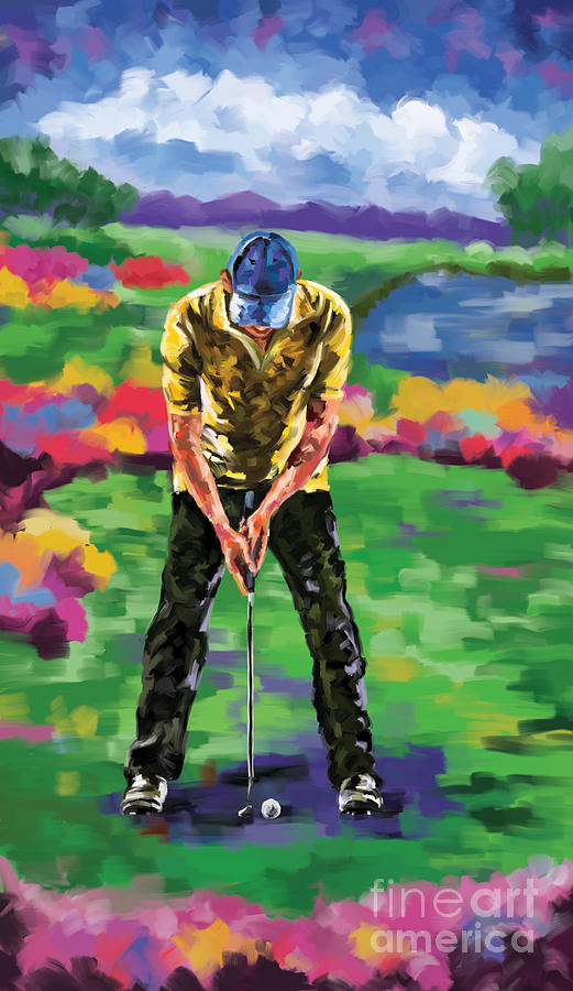Golfer 4 Painting by Tim Gilliland