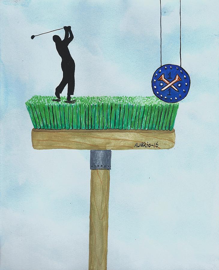 Golfer Painting by Edwin Alverio