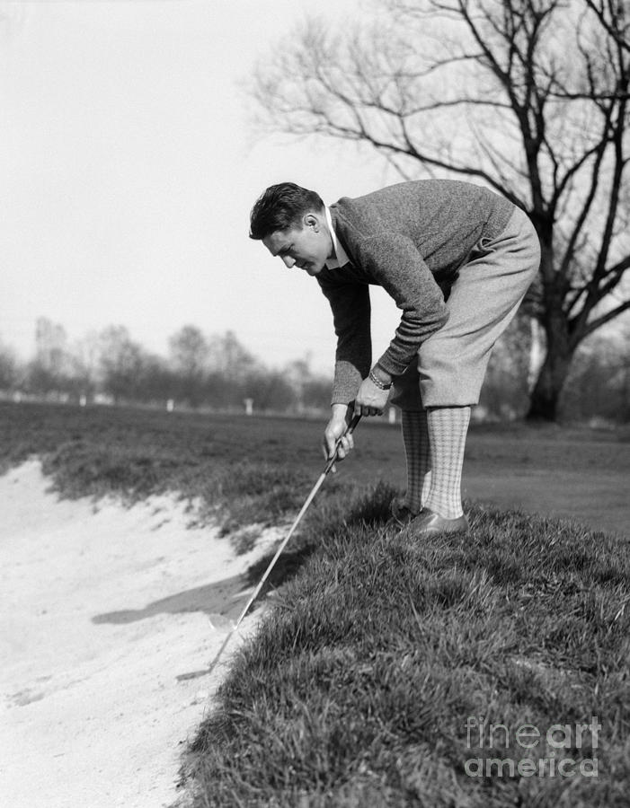Golfer Playing Ball In Sand Trap Photograph by H. Armstrong Roberts/ClassicStock
