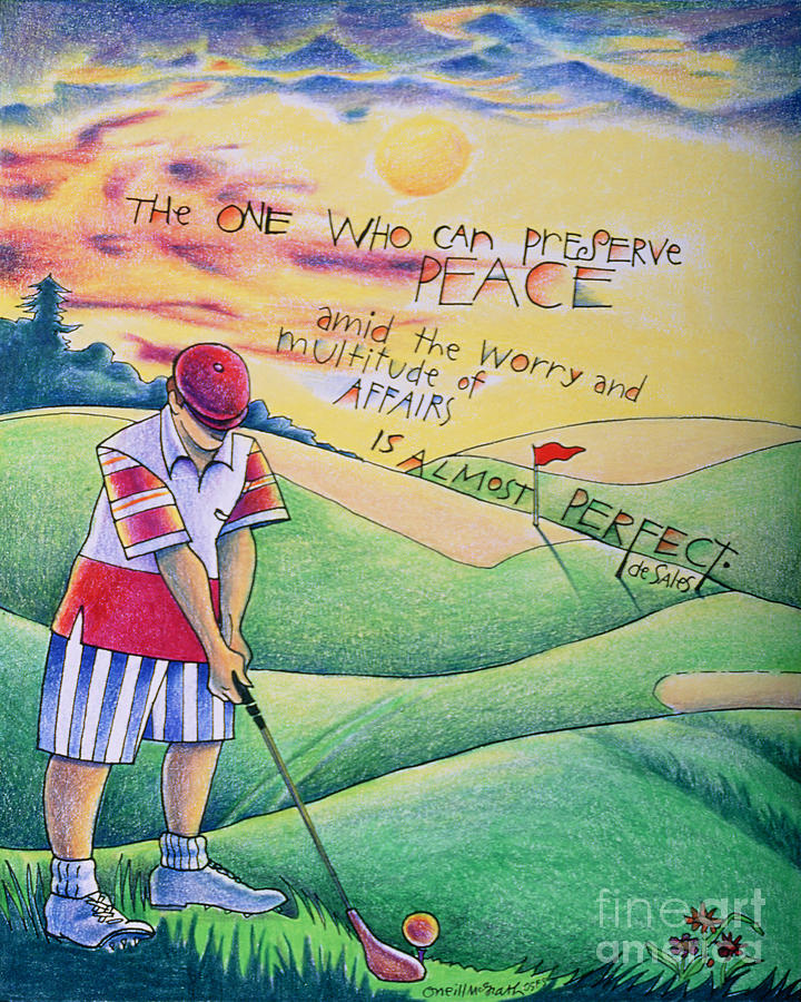 Golfer - The One Who Can - MMGLF2 Painting by Br Mickey McGrath OSFS