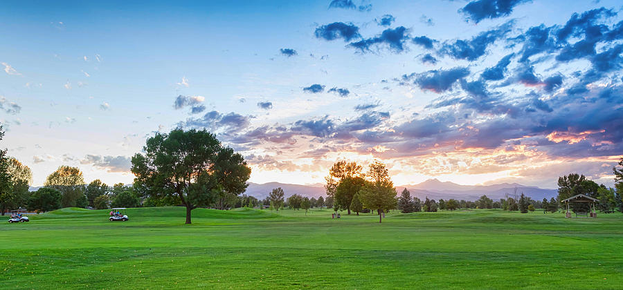 Golfers Sunset Panorama Photograph by James BO Insogna