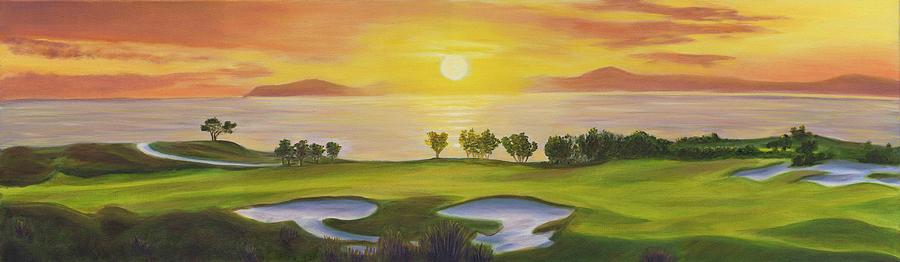 Golf Painting - Golfing Heaven by Nicolas Nomicos