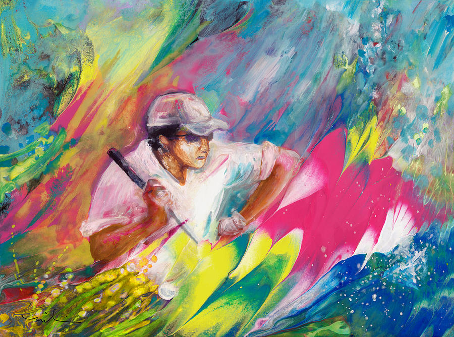 Golfing In Augusta Painting by Miki De Goodaboom