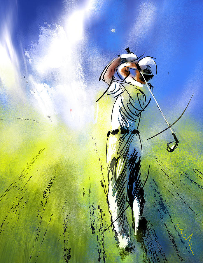 Golfscape 01 Painting by Miki De Goodaboom
