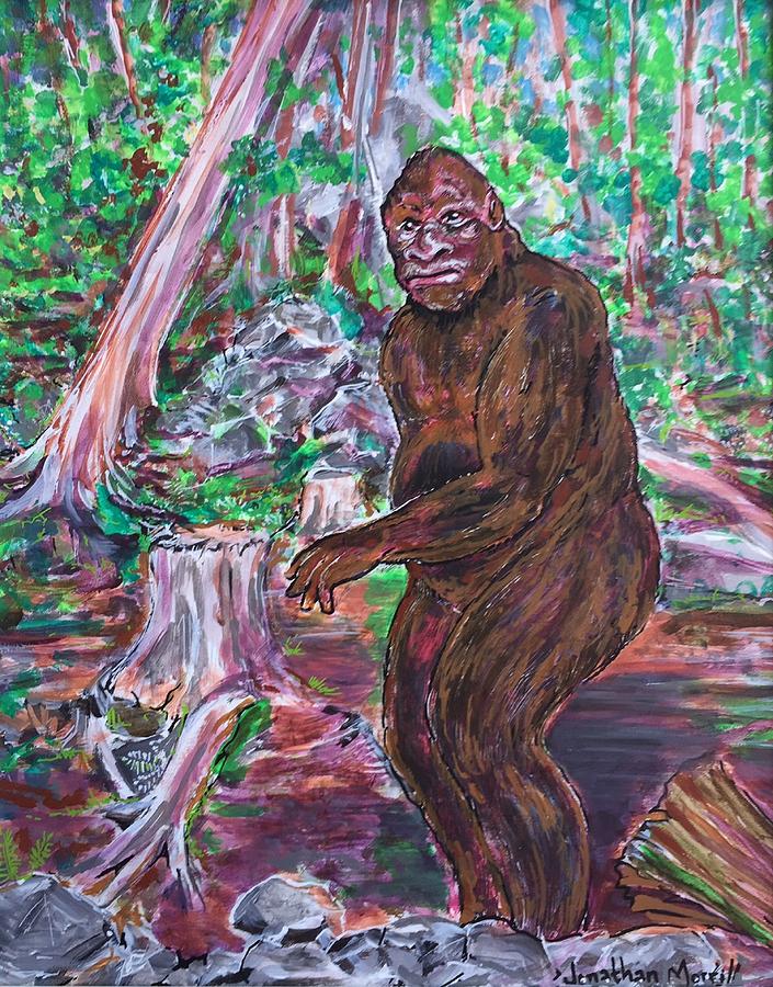 Goliath - The Bigfoot of Ash Swamp Road Painting by Jonathan Morrill