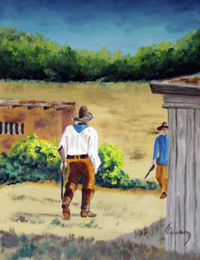 Golondrinas Rancho Riflemen Painting by Carl Owen