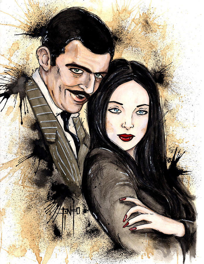 Gomez And Morticia Painting by Erik Pinto