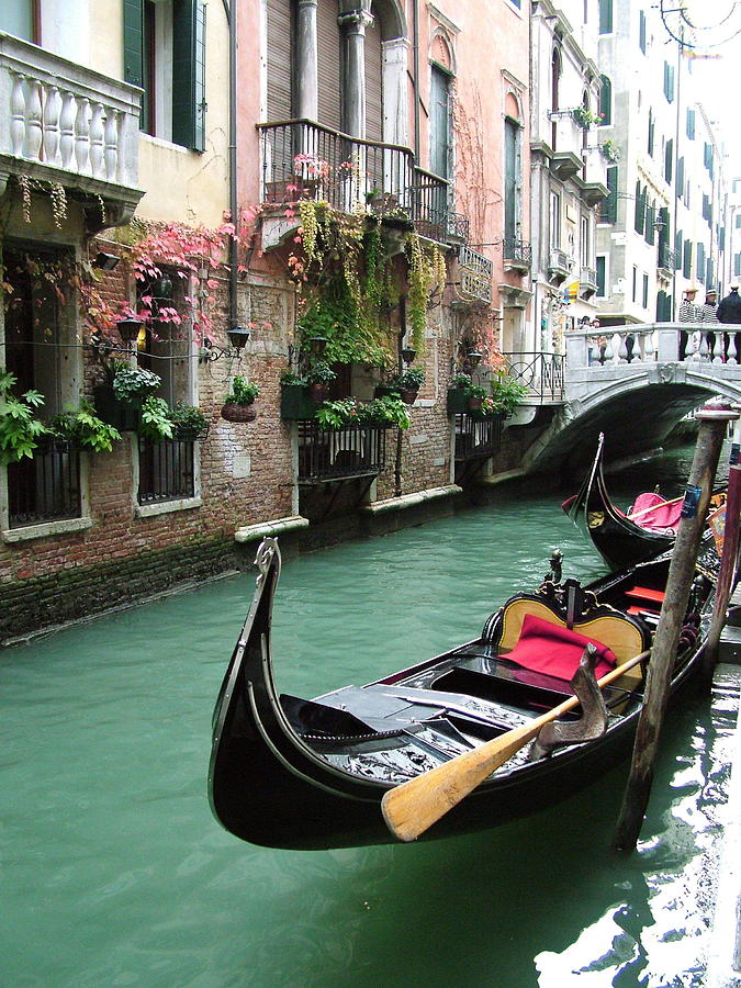 Gondola By The Restaurant Photograph