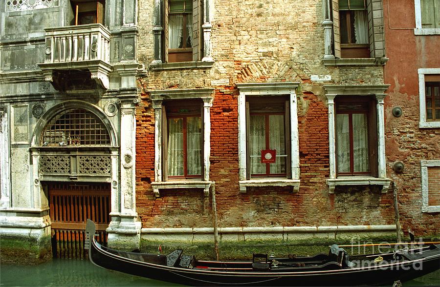 Venice Photograph - Gondola In Front Of House In Venice by Michael Henderson Venice Photograph - Gondola In Front Of House In Venice by Michael Henderson