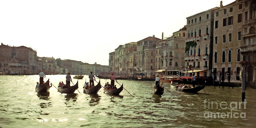 Gondola Race Venice Photograph by Tom Wurl