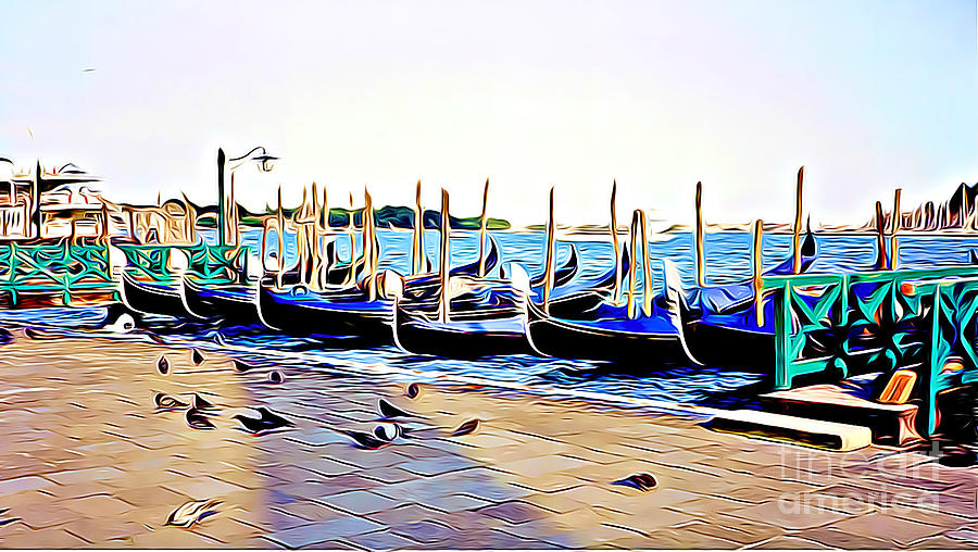 Gondolas and Pigeons in Venice by Tracy Ruckman Gondolas and Pigeons in Venice by Tracy Ruckman