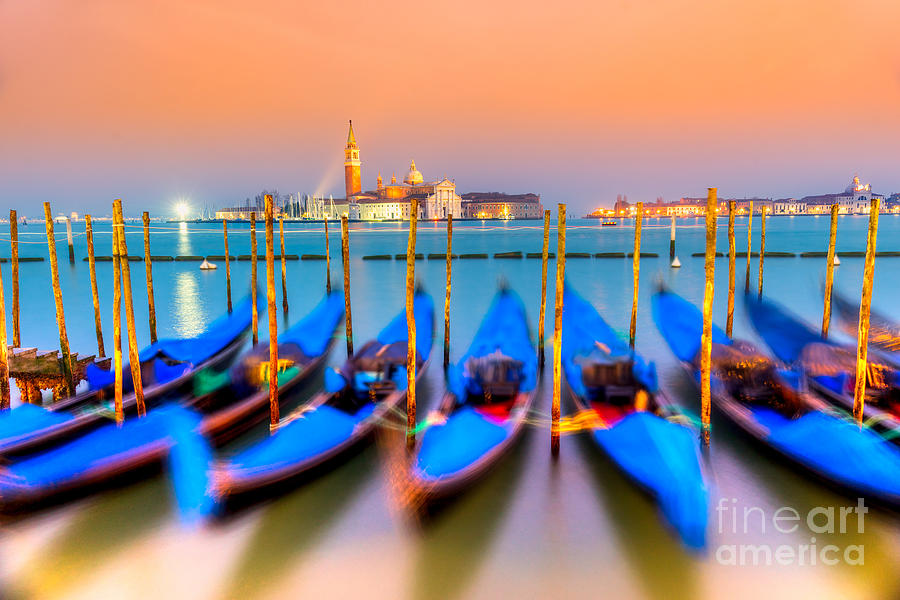Gondolas in Venice  Photograph by Luciano Mortula