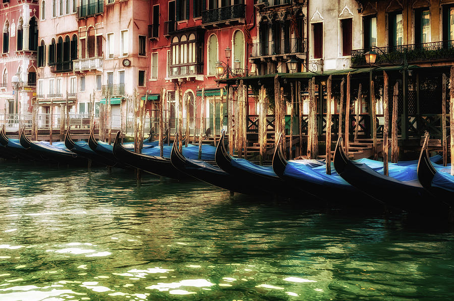 Gondolas in Venice Photograph by M G Whittingham