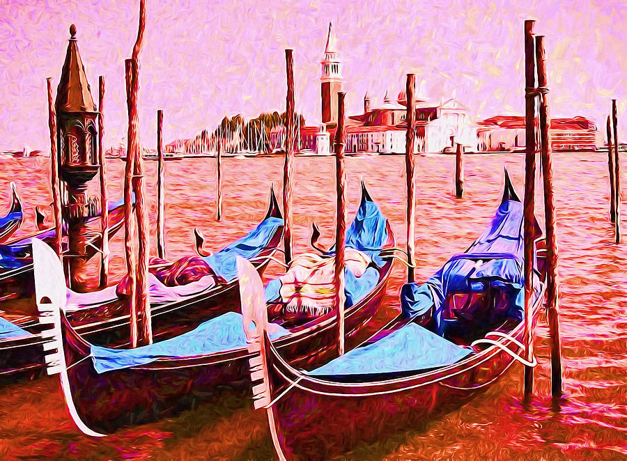 Architecture Photograph - Gondolas on the Grand Canal by Allen Beatty