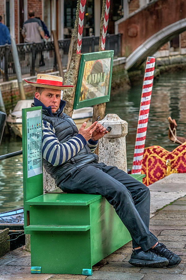 Gondolier Venice Italy_DSC4846_03032017 Photograph by Greg Kluempers